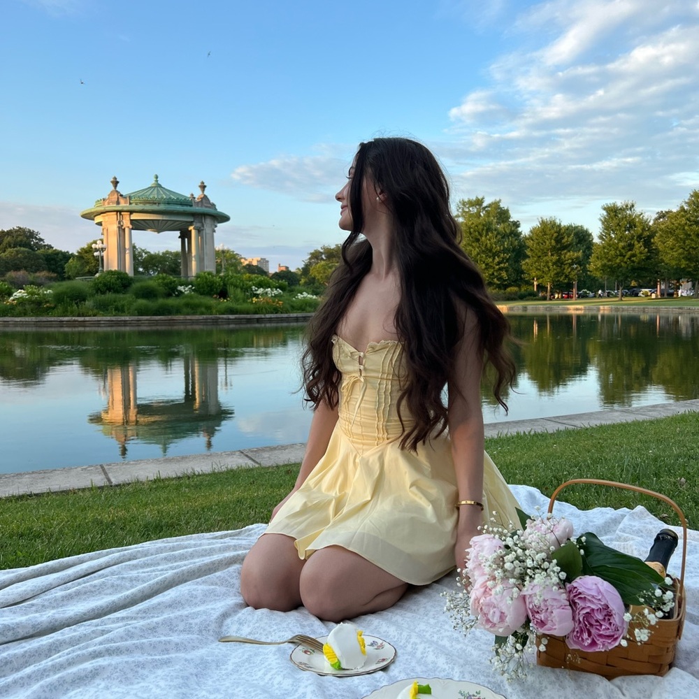 Girly Babyboo Fashion yellow mini dress with lace